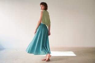Swing Skirt with Zip Linen