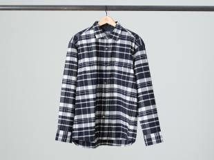 Stretch Long Sleeve Flannel Check Shirt