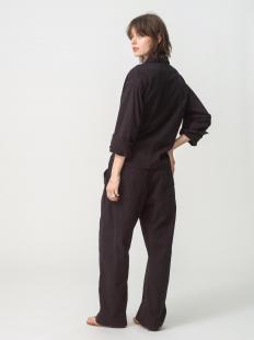 Cotton Linen Black Jumpsuit