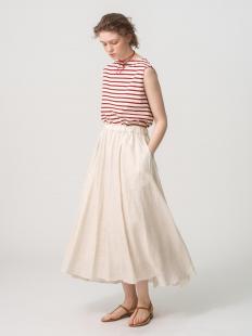 Natural Dyed Linen Lawn Gatherd Skirt