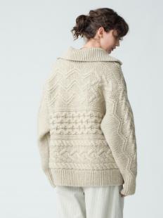 Mix Cable Knit Cardigan