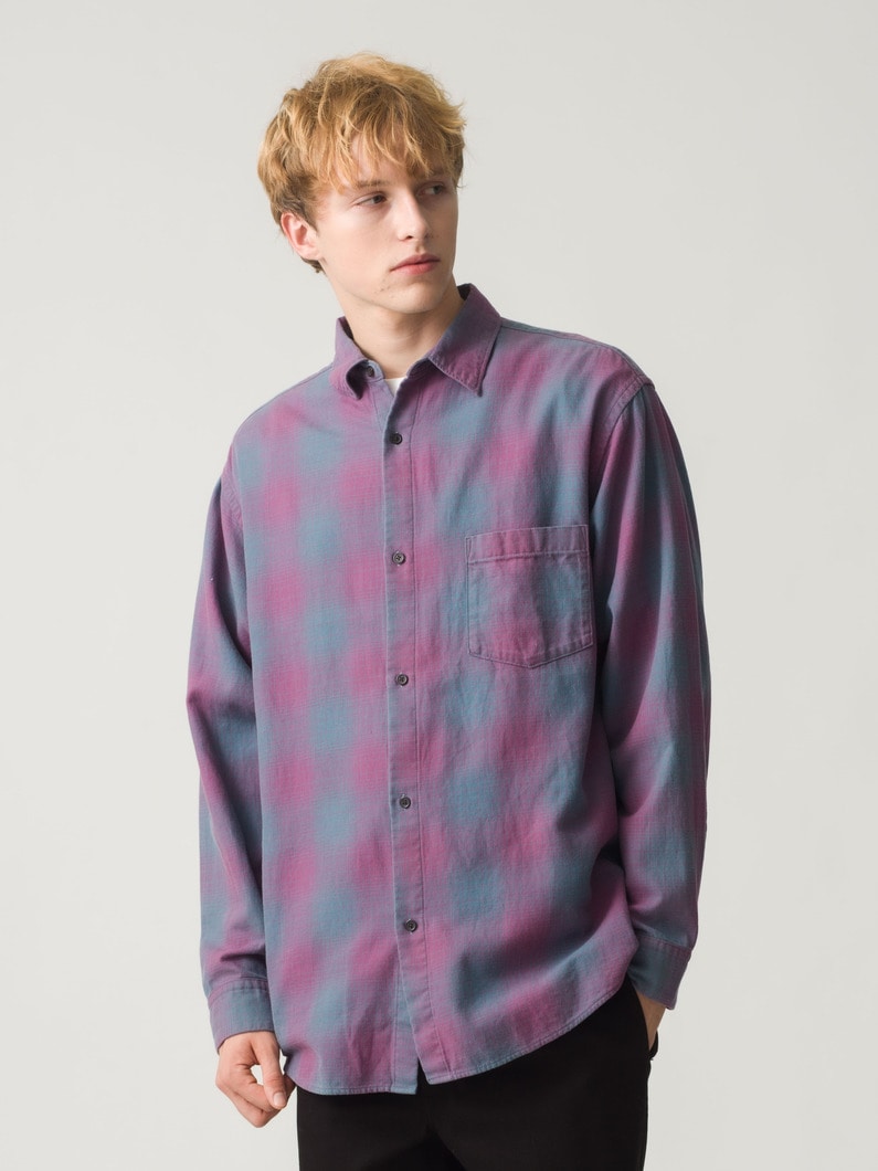 Indigo Ombre Twill Check Shirt