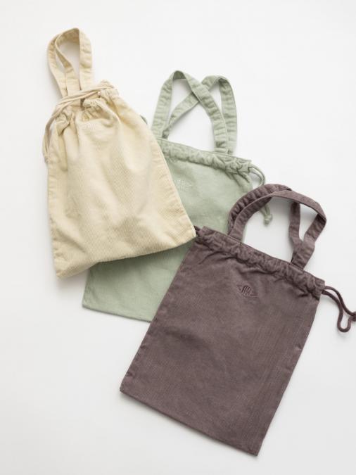 コーデュロイ 2ウェイ ドローストリング トート