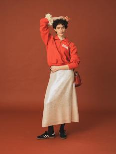 テリー フリース ハーフジップ プルオーバー