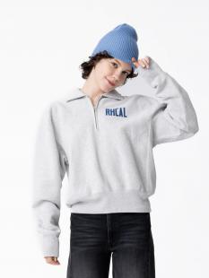 テリー フリース ハーフジップ プルオーバー