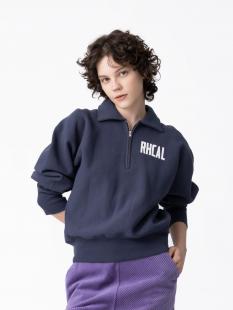 テリー フリース ハーフジップ プルオーバー