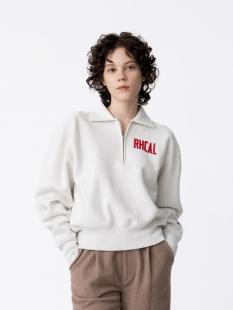 テリー フリース ハーフジップ プルオーバー