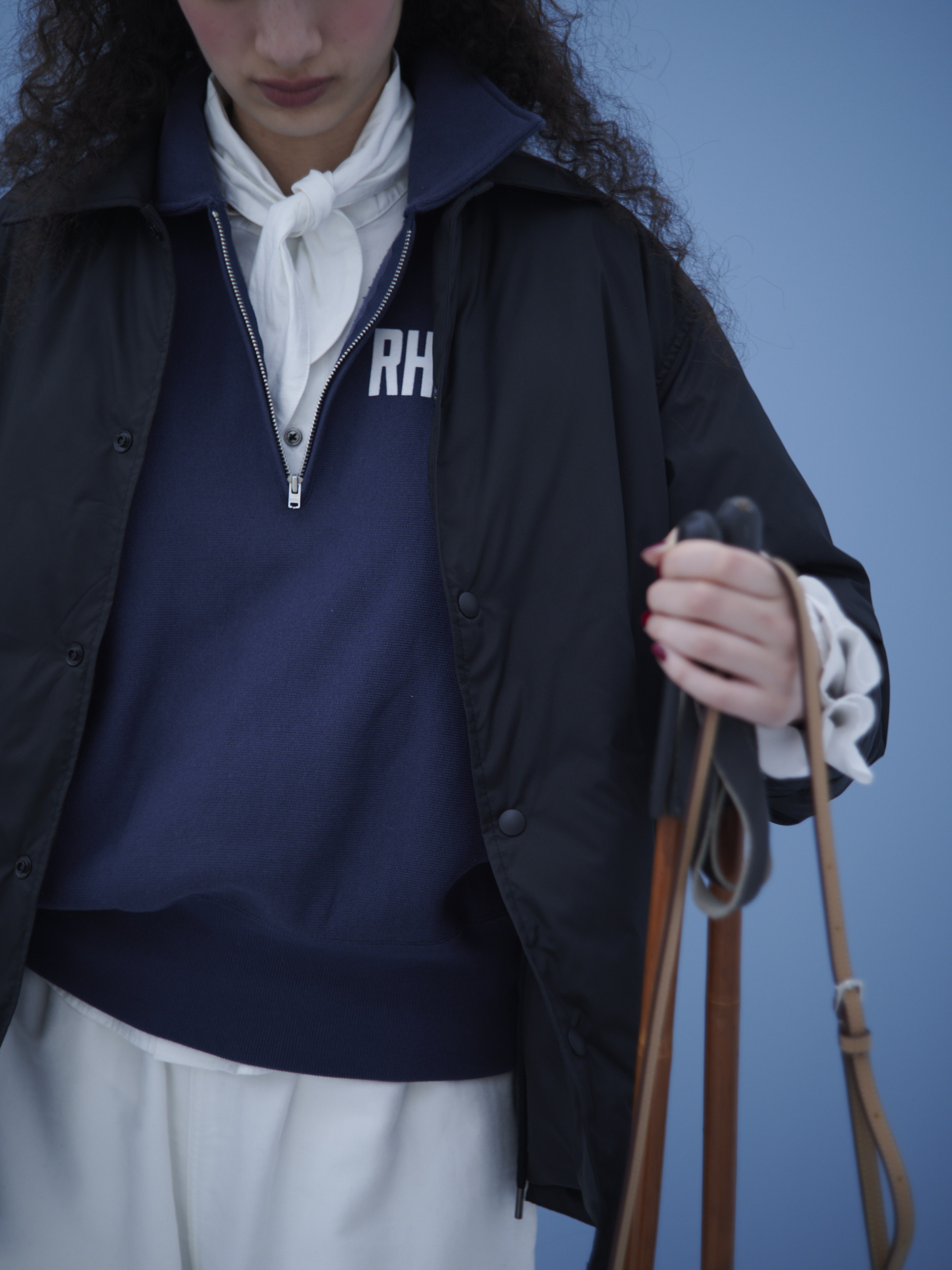 テリー フリース ハーフジップ プルオーバー