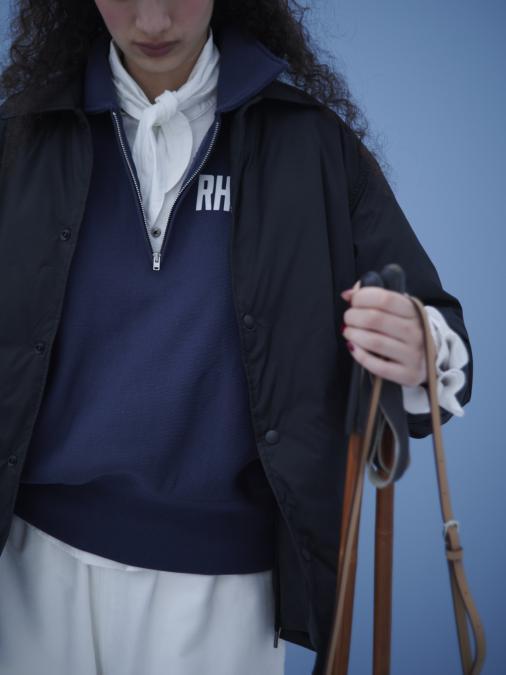 テリー フリース ハーフジップ プルオーバー