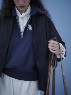 テリー フリース ハーフジップ プルオーバー