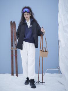 テリー フリース ハーフジップ プルオーバー