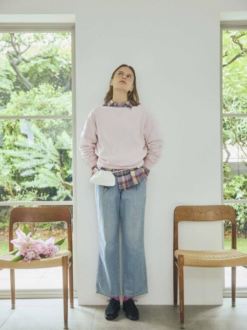 サイドジップ ペインターデニムパンツ