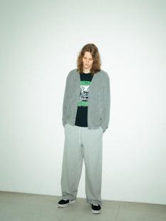 Pile Cardigan / Wide Sweat Pants