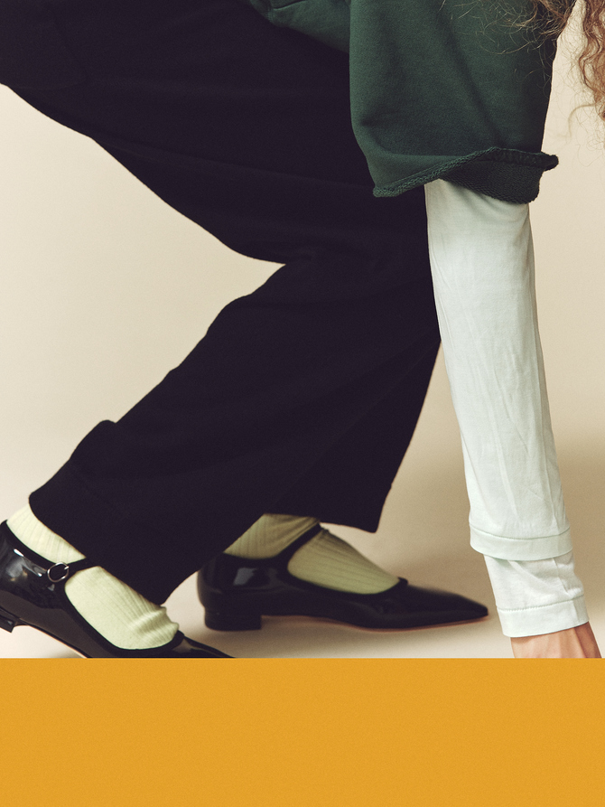 コットン カシミア ニットパンツ